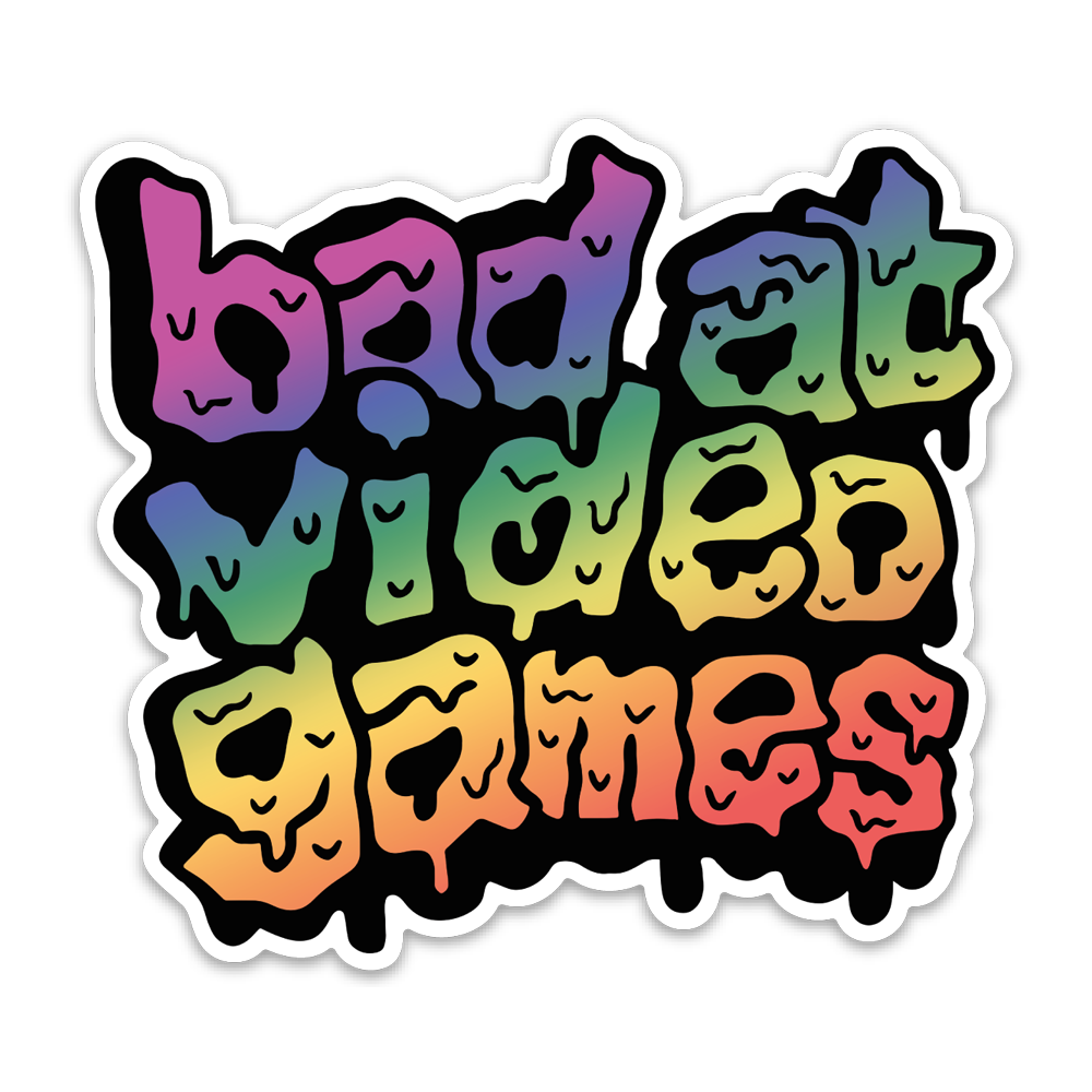 STICKER | BAD AT VIDEO GAMES - RAINBOW – FrameRate